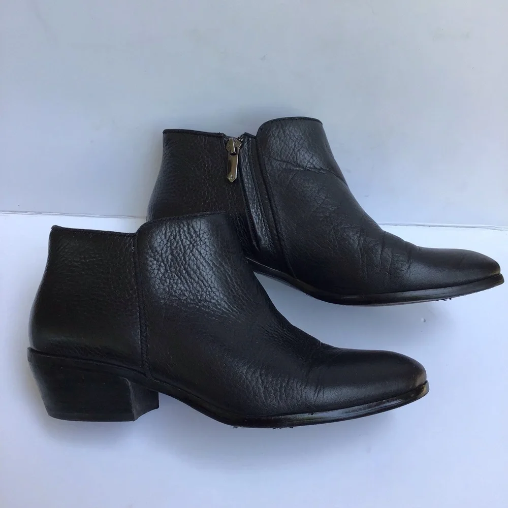 Sam Edelman Black Leather Booties Sz.‎ 7W